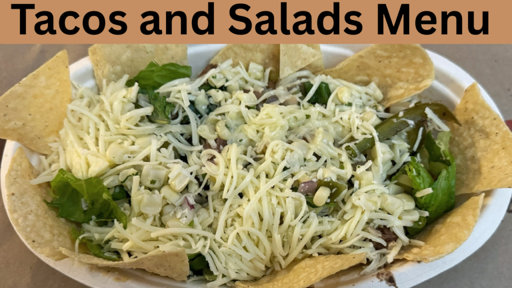 Tacos and Salads Menu  