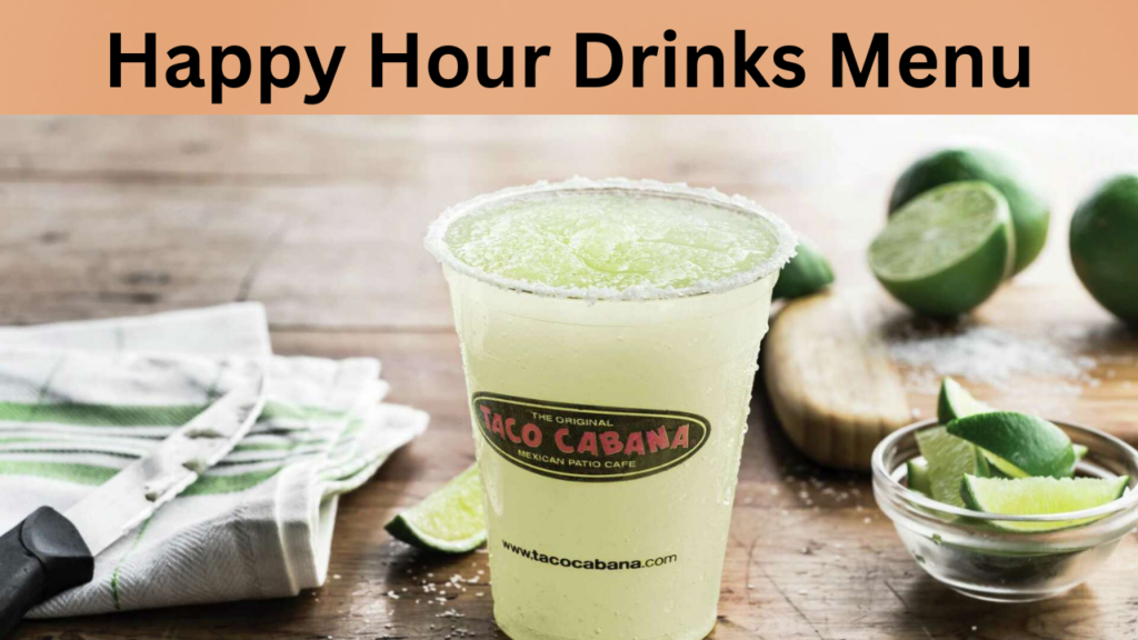 Happy Hour Drinks Menu